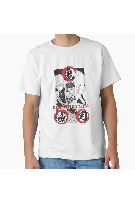 Tanjiro x Zenitsu x Inosuke Food Feast Funny Eating Animation T-Shirt