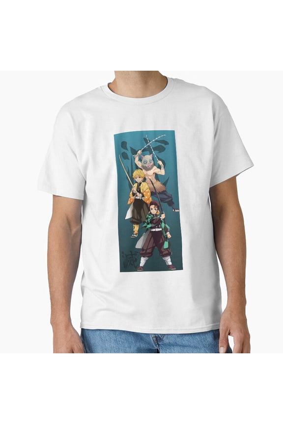 Tanjiro x Zenitsu x Inosuke Fun Run Chibi Trio Cartoon Design T-Shirt