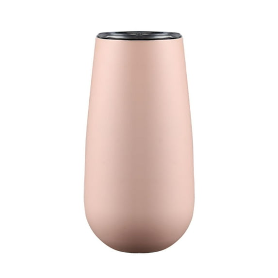 Tanjnj 6 oz Stainless Steel Wine Tumbler with Lids, Double Wall Vacuum Insulated Travel Cup Including 6 Straws Set for Coffee, Cocktail, Drink, Tea and Bee
