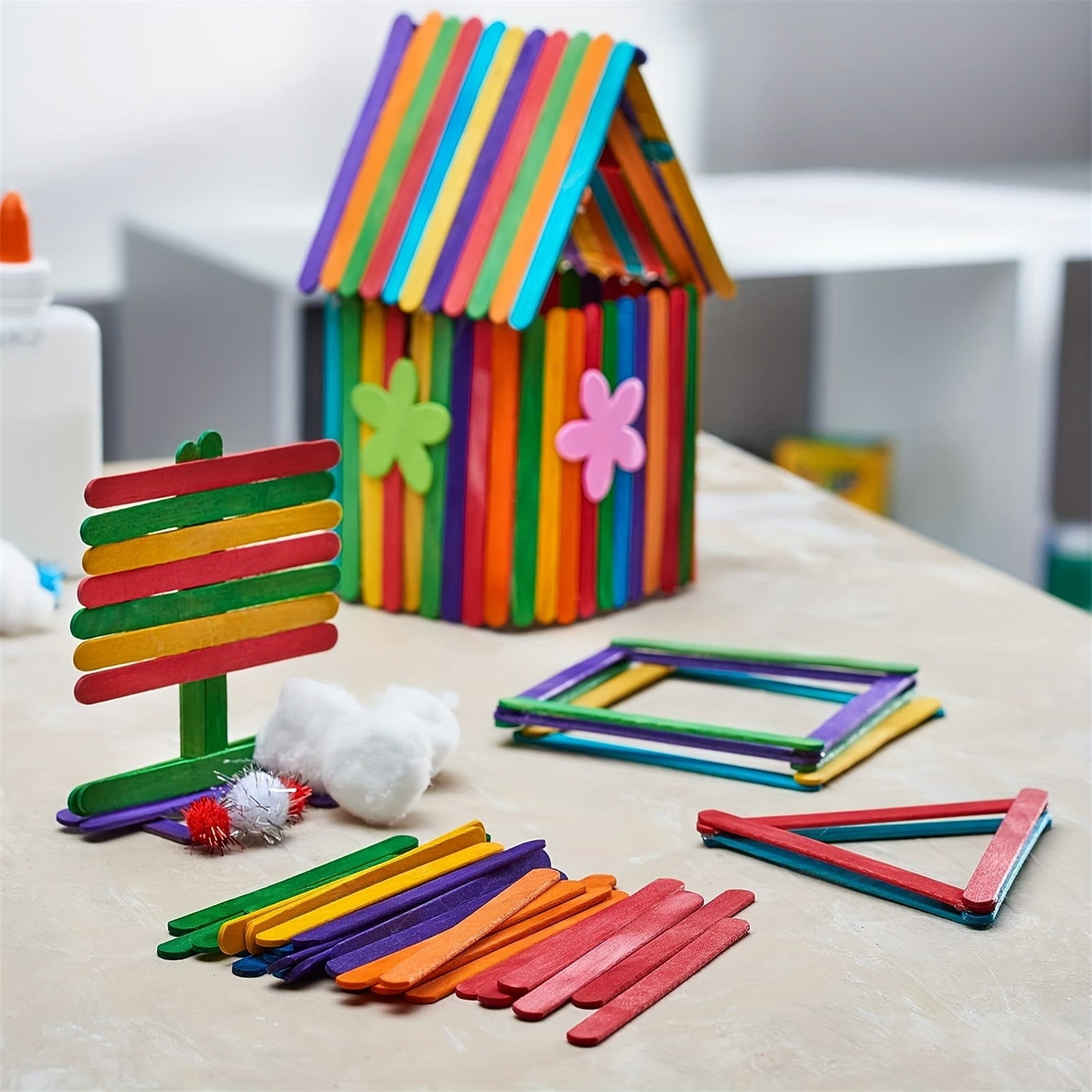 Tanjnj Clearance Ice Cream Sticks Wooden Craft Sticks Wooden Ice Sticks ...