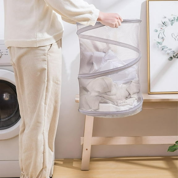 Tanjnj Clothes Basket Laundry Basket Mesh Popup Laundry Hamper 115L Collapsible Laundry Basket Extra Large Capacity Foldable Clothing Storage Basket with Handles 26 H x 18 W x 18 L No Lid
