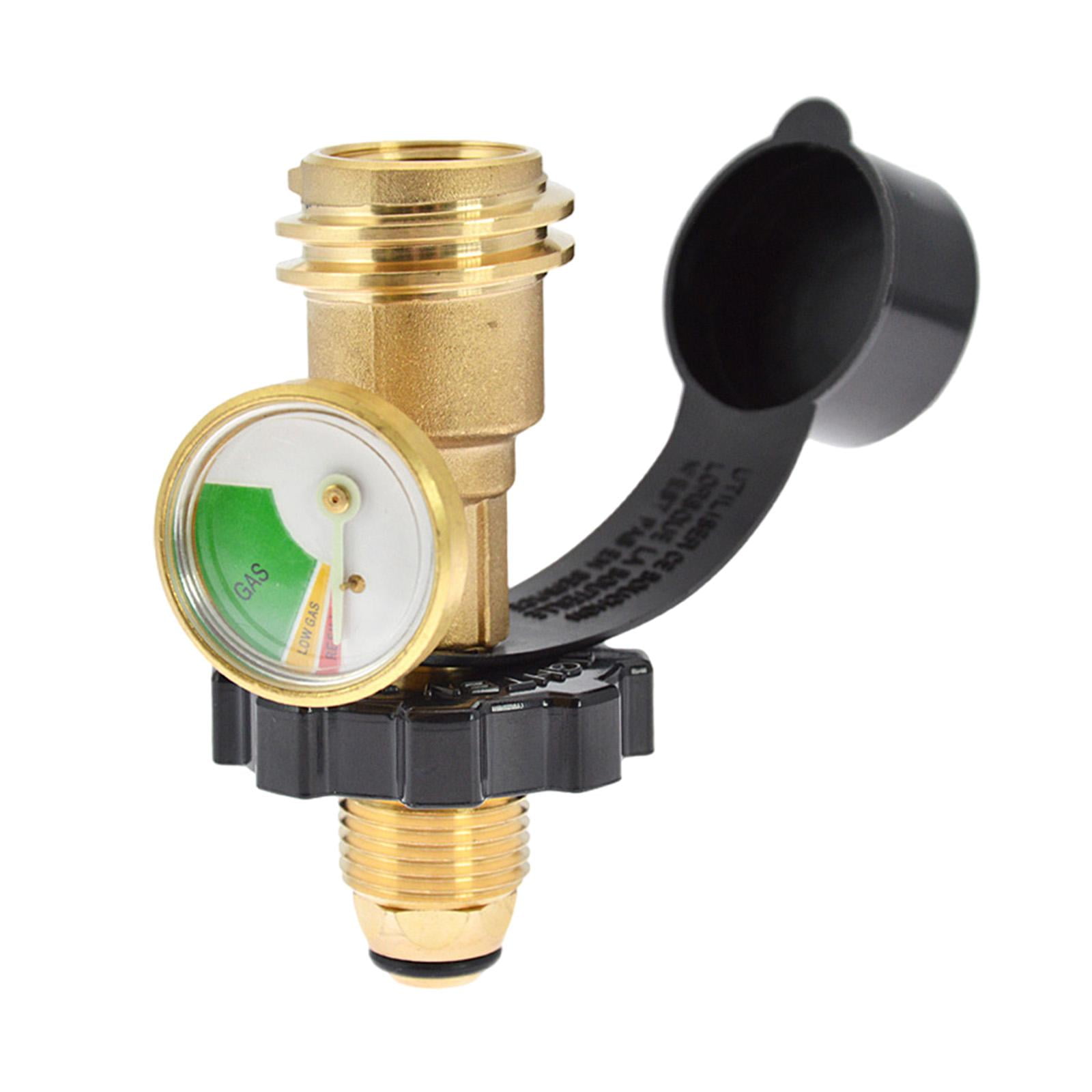 Tank Adapter with Gauge Camping Stoves Gas Grills Tank Gauge