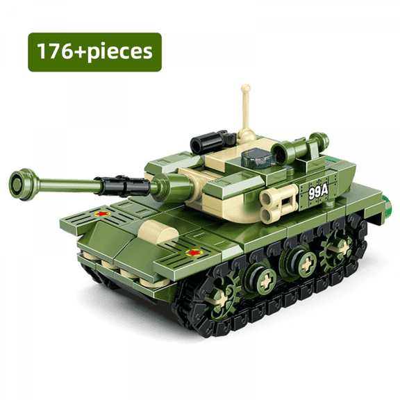 Tank Building Set with 176+Pieces Mini Building Blocks Construction Collection Vehicle Model for Adults & Kids Gifts