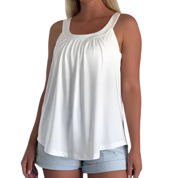 Tank with Built in Bra Loose Fit Workout Camisole Spaghetti Strap Tank Top Sleeveless Cami Workout Shirts Lightweight Basic Tank Tops Workout Tank Tops for Women Running Bras,White,XL