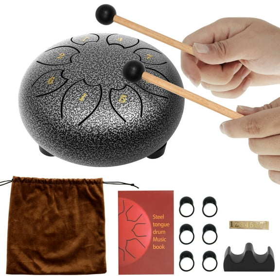 Tank Drum Percussion Steel Drum Kit 6 Inch 8 Notes with Complete Accessories Ethereal Tone Exquisite Texture for Music Lovers​