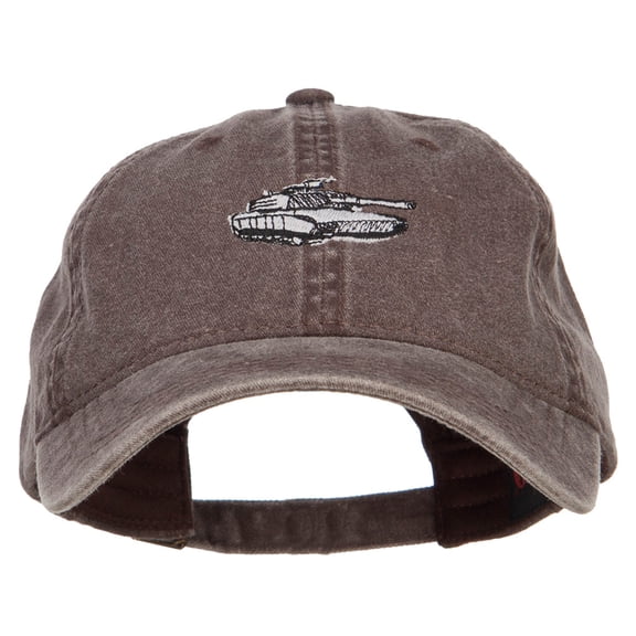 Tank Embroidered Washed Cap - Brown OSFM