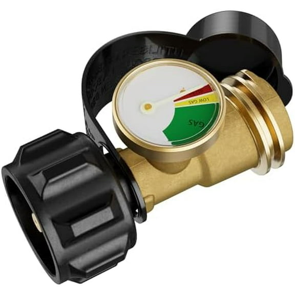 Tank Gauge Level for 5-20LB Tanks, Universal for RV Camper, Gas Grill, Camping Stove, Heater, Fire Pit and , QCC1/Type 1 Connection