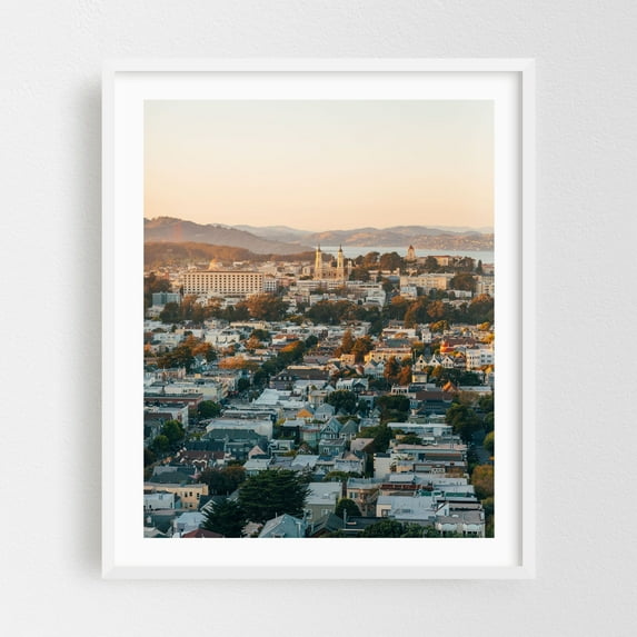 Tank Hill Views, San Francisco 01 - San Francisco California Photography White Framed Wall Art Print 30 x 40 inches