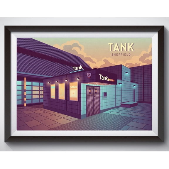 Tank Nightclub Poster, Sheffield, Yorkshire, House Music, Techno, Rave, The Republic, Clubbing, Vintage Travel Print, Venue Poster, Niche Wall Art, Modern Wall Decor, 8x12 UNFRAMED