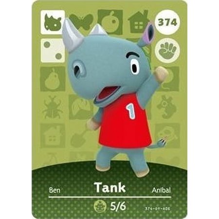 Tank - Nintendo Animal Crossing Happy Home Designer Series 4 Amiibo Card - 374