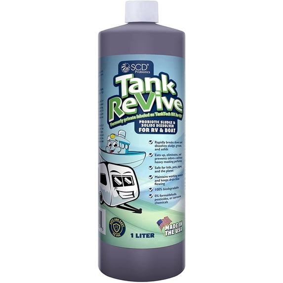 Tank ReVive Probiotic Sludge Dissolver for RV and Boat Septic Maintenance – 1 Liter