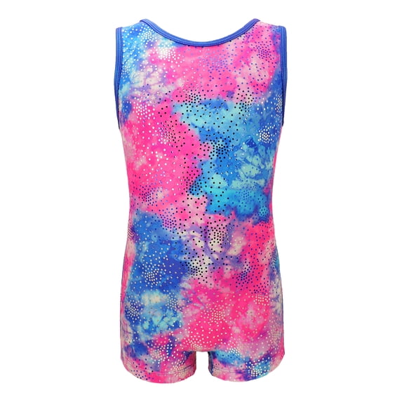 Tank Style Gymnastics Biketard (Princess Tie Dye, Youth 7-8)