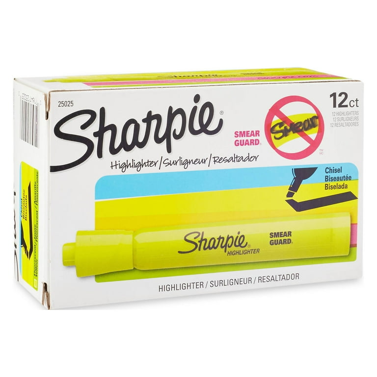 Tank Style Highlighters, Fluorescent Yellow Ink, Chisel Tip, Yellow Barrel, Dozen Tank Style Highlighters, Fluorescent Yellow Ink, Chisel Tip, Yellow Barrel, Dozen