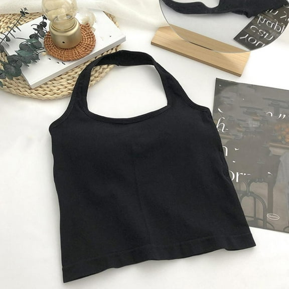 Tank Top, Backless with Built-in Bra Pads Sling Vest Top Q9C7 Y5T3 X1V3 G2K