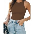 thumbnail image 1 of Tank Top Body Suits Women Sexy Crew Neck Racerback Halter Ribbed Sleeveless Bodysuit for Women, 1 of 1