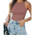 thumbnail image 1 of Tank Top Body Suits Women Sexy Crew Neck Racerback Halter Ribbed Sleeveless Bodysuit for Women, 1 of 1