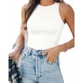 thumbnail image 1 of Tank Top Body Suits Women Sexy Crew Neck Racerback Halter Ribbed Sleeveless Bodysuit for Women, 1 of 1