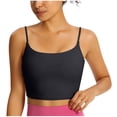 thumbnail image 1 of Tank Top with Built in Bra for Women Basic Padded Spaghetti Strap Camisole Crop Tank Tops Solid Color Undershirts Summer Cami Top Sleeveless Soft Underwear Vest for Yoga Sports, 1 of 3
