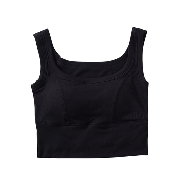 Tank Top With Built In Bra For Women Sevevn Women's Solid Color With Chest Cushion Side Split Bottom Slim High Waist Inner Top Cropped Tank Tops For Women