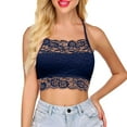 thumbnail image 1 of Tank Top For Women Summer Solid Color Lace Crop Camisole Vest T-shirts Holiday Wear,Blue,S, 1 of 5