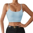 thumbnail image 1 of Tank Top For Women Summer Solid Color Spring Sexy Crop Strap Inner Camisole Vest Tshirts Streetwear,Blue,S, 1 of 5