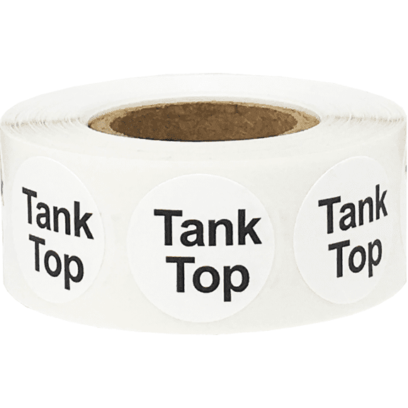 Tank Top Labels For Retail Apparel 3/4 Inch Round Circle Dots 500 Adhesive Stickers