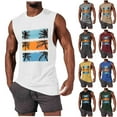 thumbnail image 1 of Tank Top Men Men Going Out Summer Tank Tops Men Casual Fashion Printing Pullover Round-Neck Sports Tank Black L, 1 of 5
