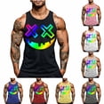 thumbnail image 1 of Tank Top Men Shirts for Men Men's Halloween Printing Round Neck Regular Casual Sports Tank Blouses Black L, 1 of 5