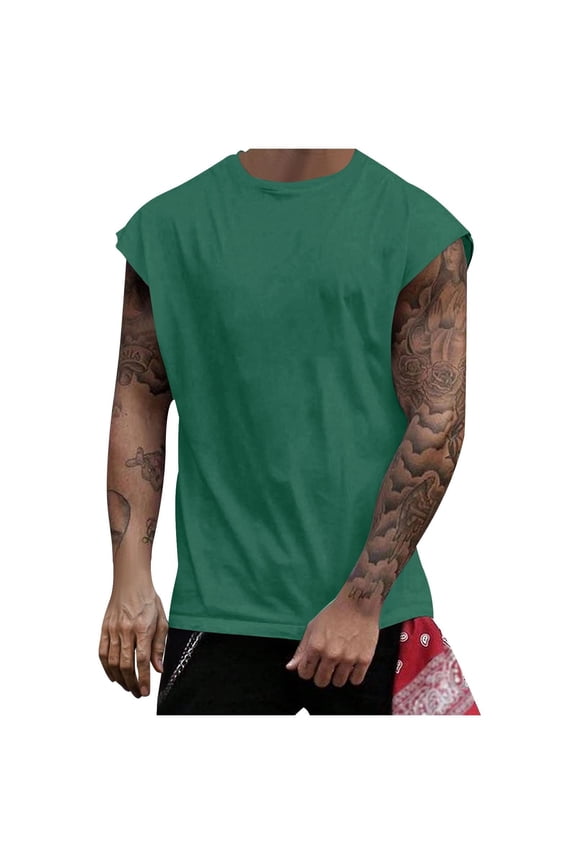 Tank Top Men Tall Sleeveless Tee Shirts Stringer Tank Top Soft Casual Muscle Shirt Base Layer Shirt Loose Fit Fitness Clothing