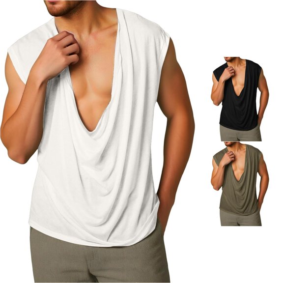 Tank Top Men's Sleeveless V Neck T Shirt Men Summer Leisure Loose Sand Beach Tops Men T Shirts Fashion Designer Shirts for Men Big and Tall Mod Bod Tops Men Dark Shirt Was Out Long Sleeve Men