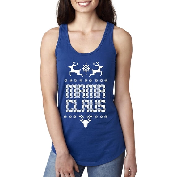 Tank Top Santa Claus Mama Xmas Sweater Womens Tops Next Level Racerback