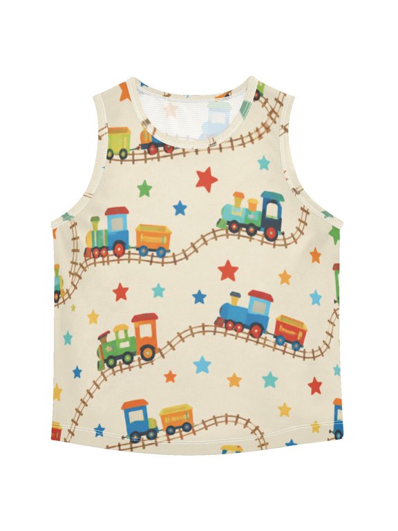 Tank Top Shirts Train Track Star Pattern Quick-Dry Athletic for Running & Gym - Breathable Muscle Tee with Racerback Design