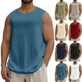 thumbnail image 1 of Tank Top Tank Tops Men Pack Men Casual Fashion Sleeveless Hoodless Solid Pullover Round-Neck Sports Tank Wine XL, 1 of 7