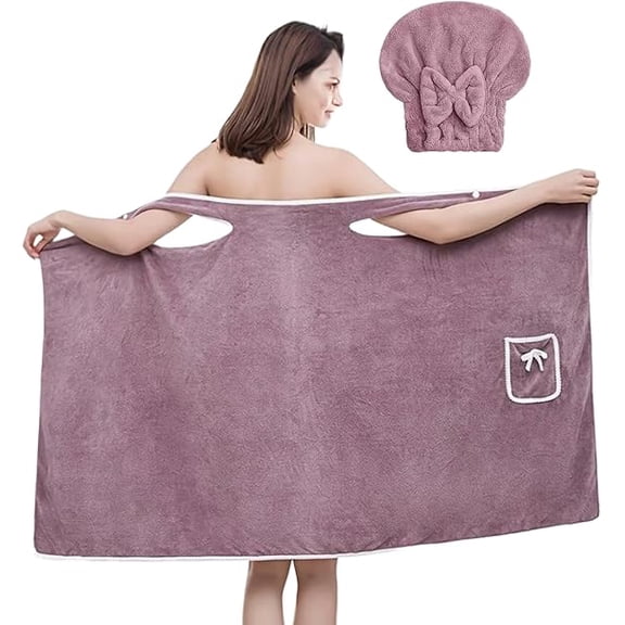 Tank Top Towel Robe, Tank Top Towel Wrap, Plus Size Women's Wearable Shower Skirt, Oversized Body Wrap Button Design