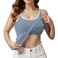 thumbnail image 1 of Tank Top for Women with Built In Bra Sleeveless Soft Vintage Cute Tshirt Adjustable Spaghetti Strap Wirefree Support Sleeping Traveling Cami Undershirt, 1 of 8