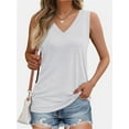 thumbnail image 1 of Tank Top Women Casual Soft Summer V Neck Sleeveless Tops Outfits Clothes, 1 of 6