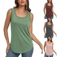 thumbnail image 1 of Tank Top for Women Racerback Sleeveless Tank Tops for Women Scoop Neck Undershirt Running Yoga Active Shirts Plus Size Racerback Breathable Tee (Grey,M), 1 of 4