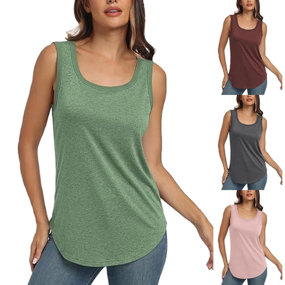 Tank Top for Women Racerback Sleeveless Tank Tops for Women Scoop Neck Undershirt Running Yoga Active Shirts Plus Size Racerback Breathable Tee (Grey,M)
