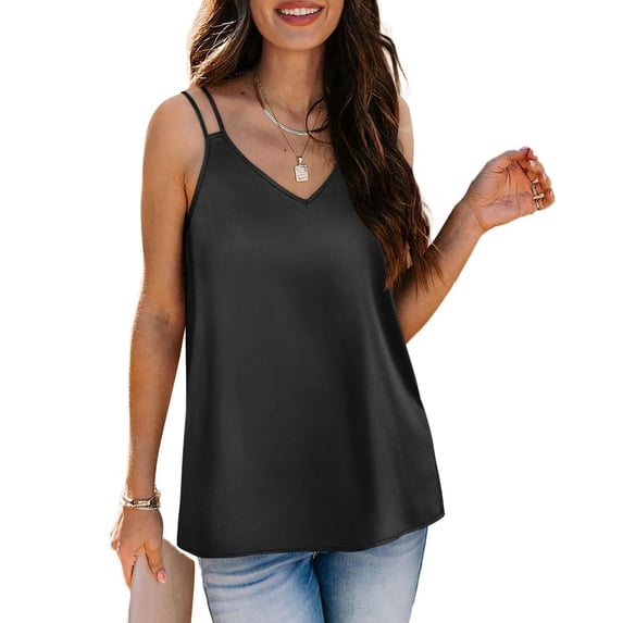 Tank Top Women Sleeveless V Neck Fitting Basic Tops Summer Going Out Tops