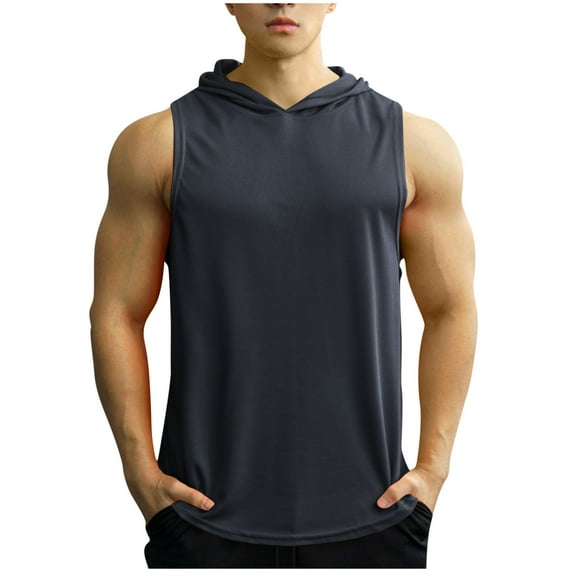 Tank Top for Mens Sleeveless Hoodie T-Shirt Summer Casual Shirt Muscle Tee