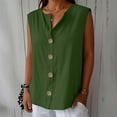 thumbnail image 1 of Tank Top for Woman Linen Shirts For Woman Summer Cotton Linen V Neck Tops Loose Vacation Beach Solid Blouses Tunic Tops Tank Tops, 1 of 6