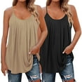 thumbnail image 1 of Tank Top for Woman Pleated Top Shirt Spaghetti Strap Camisole Fit Casual Sleeveless Summer Tank Tops Fashion Shirt Tank Tops, 1 of 8