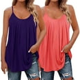 thumbnail image 1 of Tank Top for Woman Pleated Top Shirt Spaghetti Strap Camisole Fit Casual Sleeveless Summer Tank Tops Fashion Shirt Tank Tops, 1 of 8