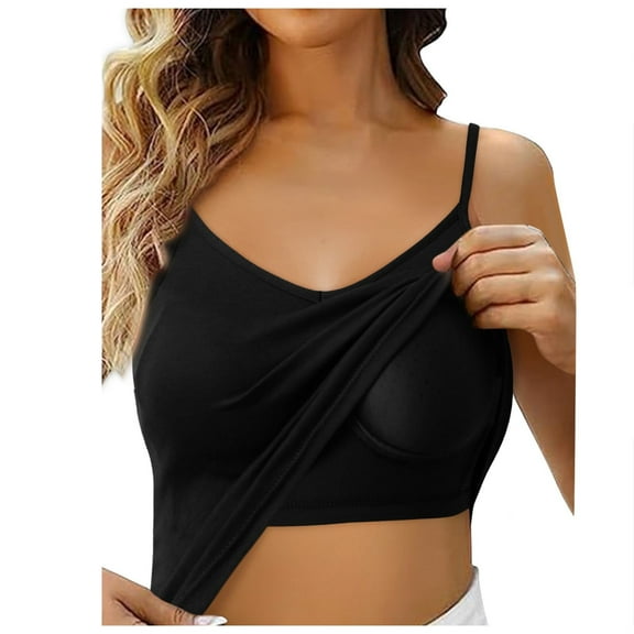 Tank Top for Women,Camisole Bra Camisoles Adjustable Spaghetti Strap Basic Layer Comfortable Top For Women,Camisole Tops for Women,Black,M