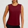 thumbnail image 1 of Tank Top for Women Crewneck Sleeveless Activewear Athleisure Slim Fit Solid Quick Dry Breathable Workout Gym Athletic Running Shirt, 1 of 7