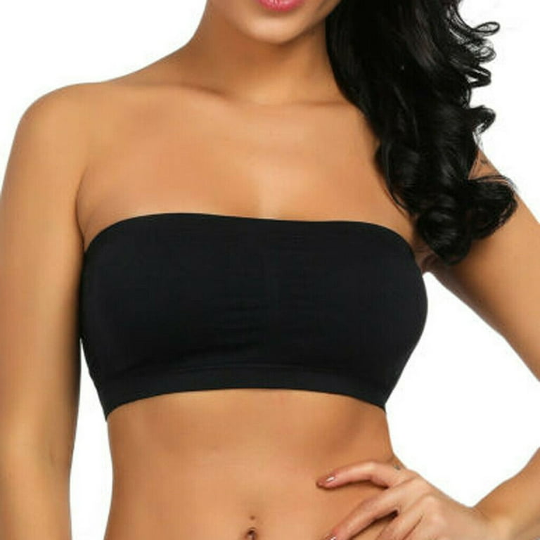 Tank Top for Women Double Plus Size Strapless Bandeau Tube Removable Padded Stretchy Camisole Walmart
