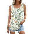 thumbnail image 1 of Tank Top for Women Fashion Vintage Print Scoop Neck Pleated Sleeveless Shirts Summer Casual Tunic Tops (5XL, Multicolor 3), 1 of 6