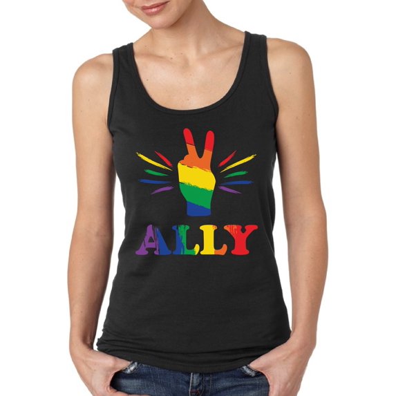 Tank Top for Women Gay LGBT Ally Color - S M L XL 2XL Graphic Tee - Lesbian Pride Support Tee Top Gift
