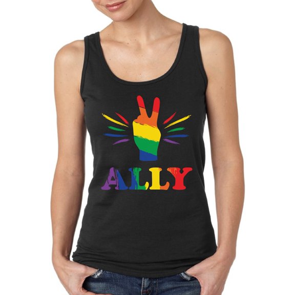 Tank Top for Women Gay LGBT Ally Color - S M L XL 2XL Graphic Tee - Lesbian Pride Support Tee Top Gift