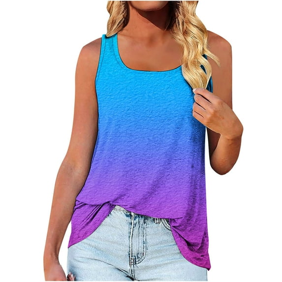 Tank Top for Women Graphic Printed Sleeveless Square Neck Tunic Top to Wear with Leggings Shorts Summer Tshirt Tops